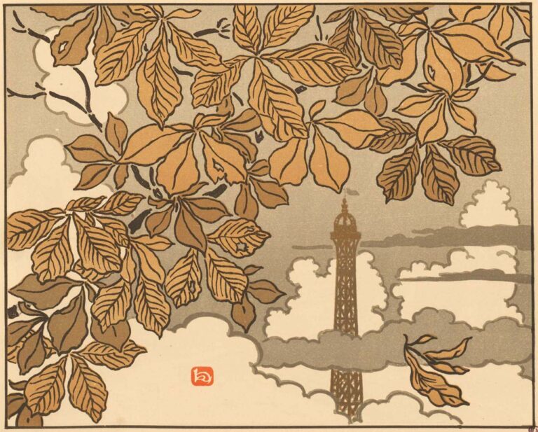 北斎へのオマージュ『エッフェル塔36景』